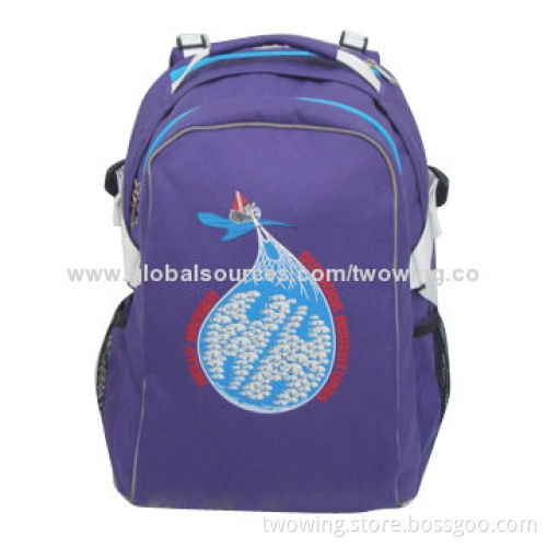 Kids' backpack with two compartment, adjustable S-sharp shoulder strap, with padded top handle